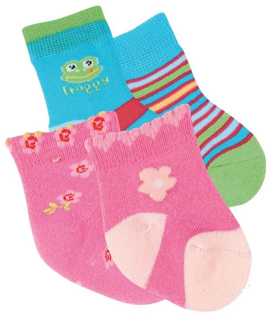Kojenecké bavlněné vzorované baby ponožtičky RS