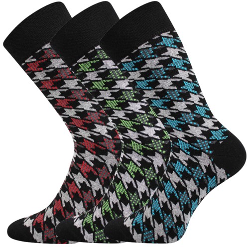DIKARUS klasické bavlněné barevné ponožky Lonka - PEPITO
