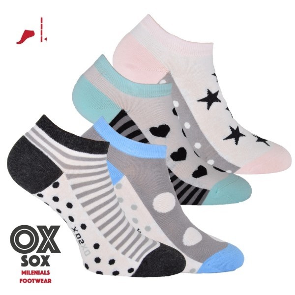 Dámské módní sneaker bavlněné ponožky OXSOX