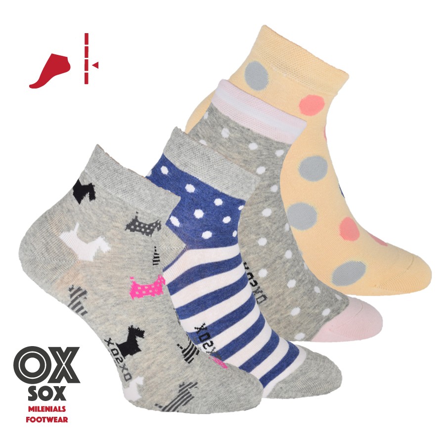 Dámské módní bavlněné kotníkové ponožky OXSOX