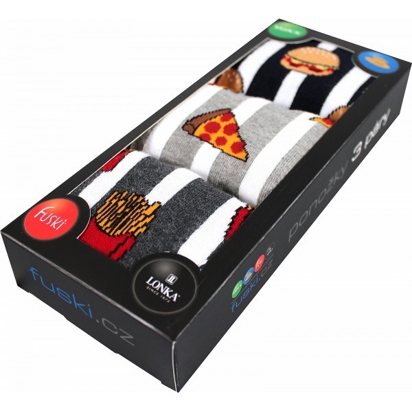 DEFOOD BOX pánské společenské vzorované ponožky Voxx