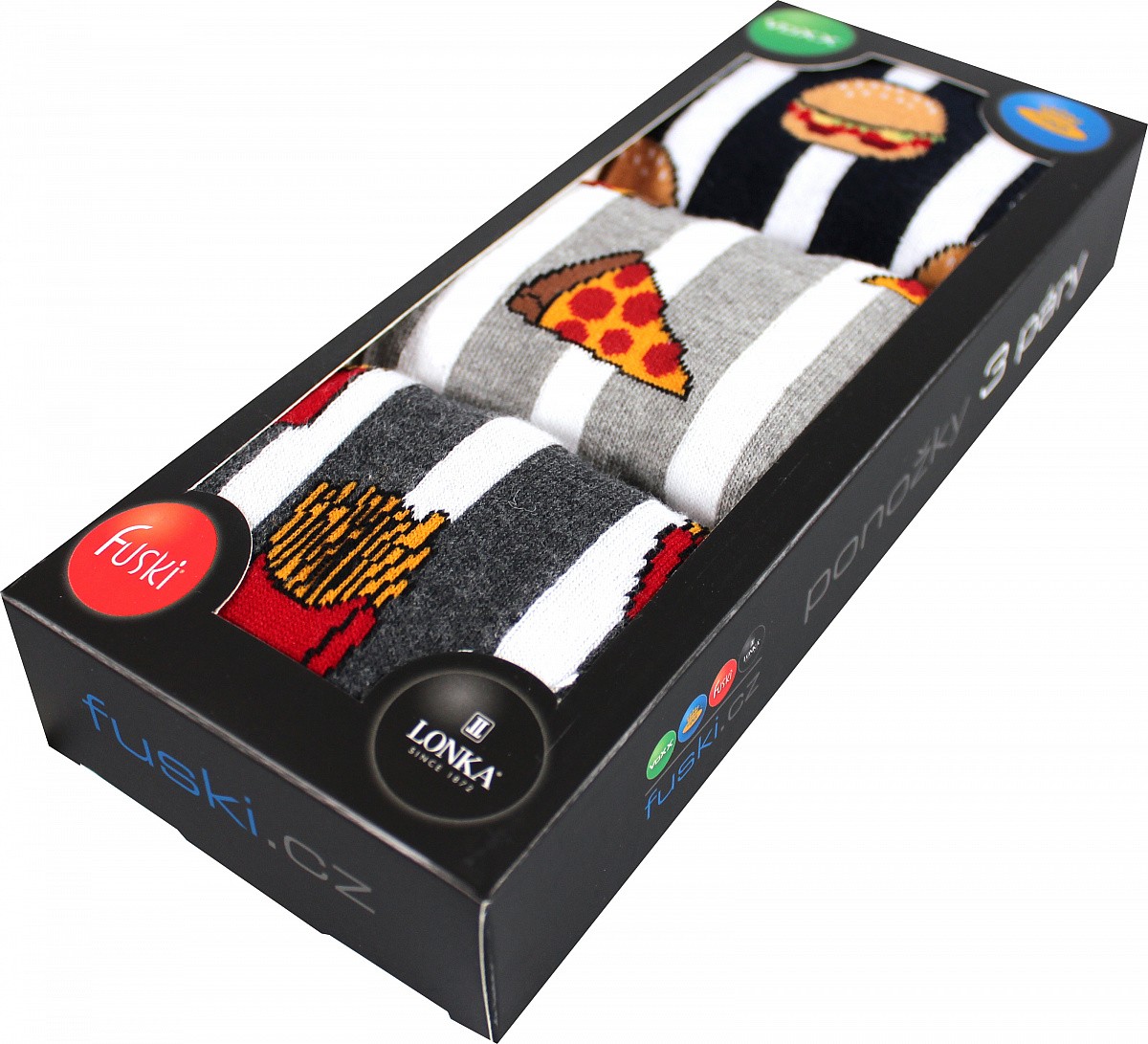 DEFOOD BOX pánské společenské vzorované ponožky Lonka