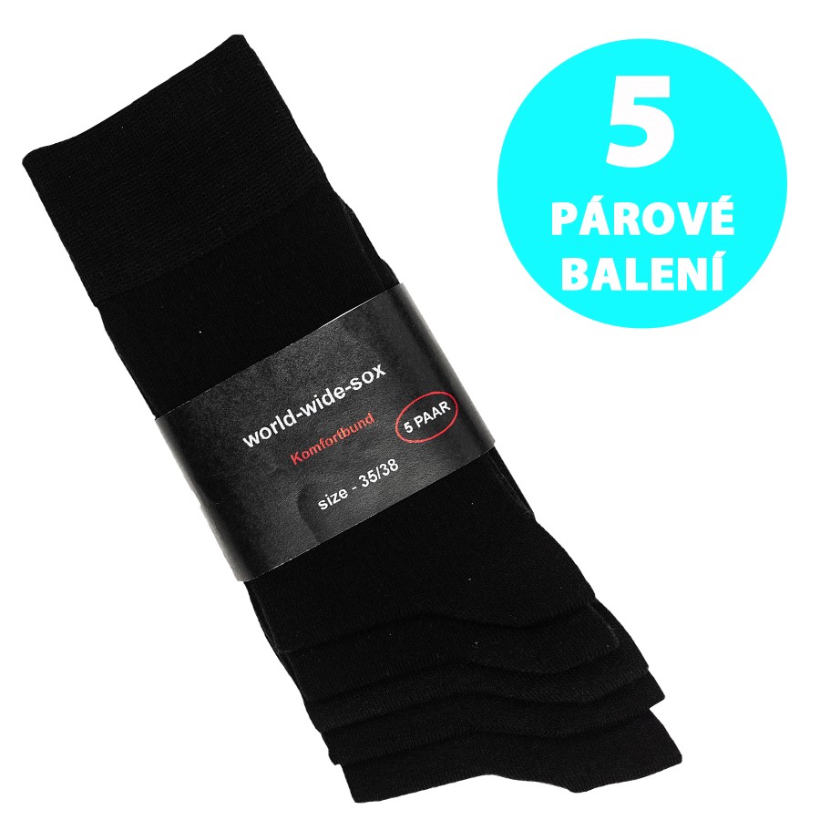 Unisex hladké bavlněné hladké ponožky RS - 5párů