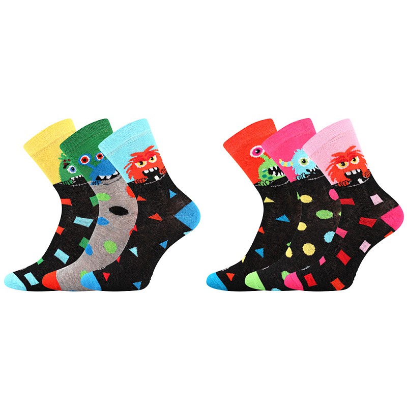 UFONEK dětské barevné ponožky Lonka - 1pár EXTRA
