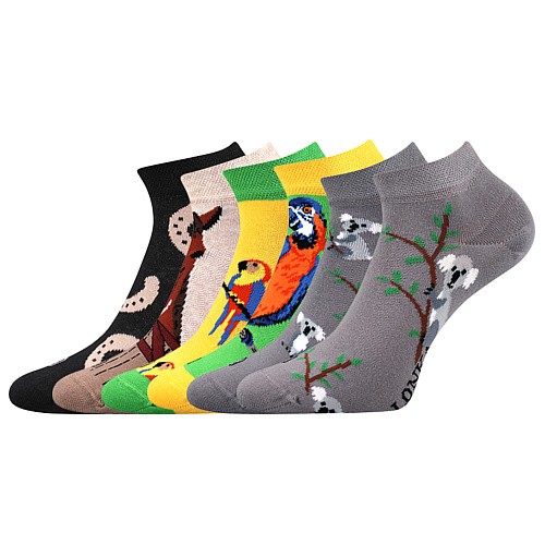 DABL kotníčkové veselé barevné ponožky Lonka - KŮŇ