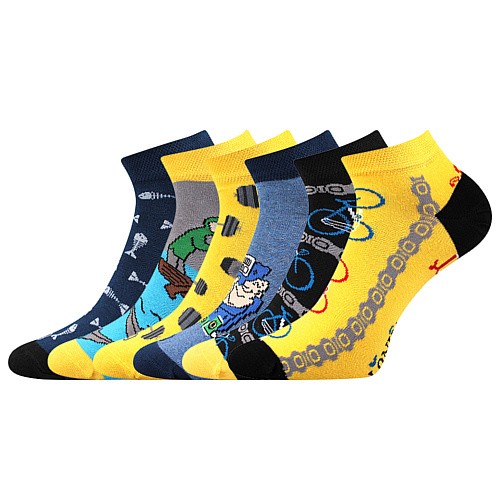DABL kotníčkové veselé barevné ponožky Lonka - RYBÁŘ