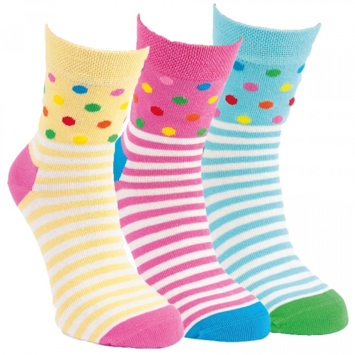 Dívčí bavlněné klasické vzorované ponožky RS