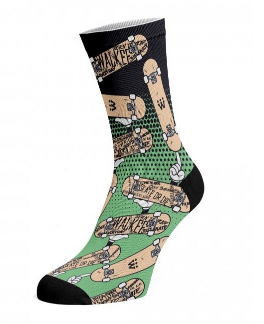 POP ART SKATE veselé potištěné bavlněné ponožky Walkee