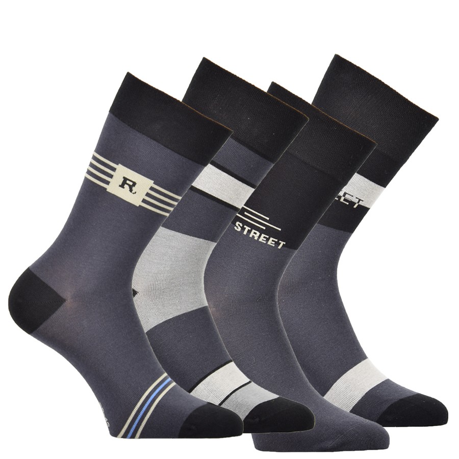Pánské bavlněné vzorované oblekové ponožky RS