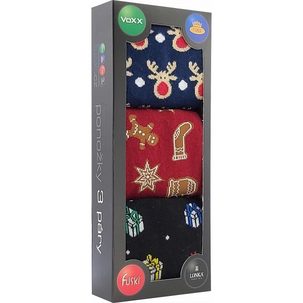 DEBOX barevné vánoční ponožky Voxx - PERNÍČEK