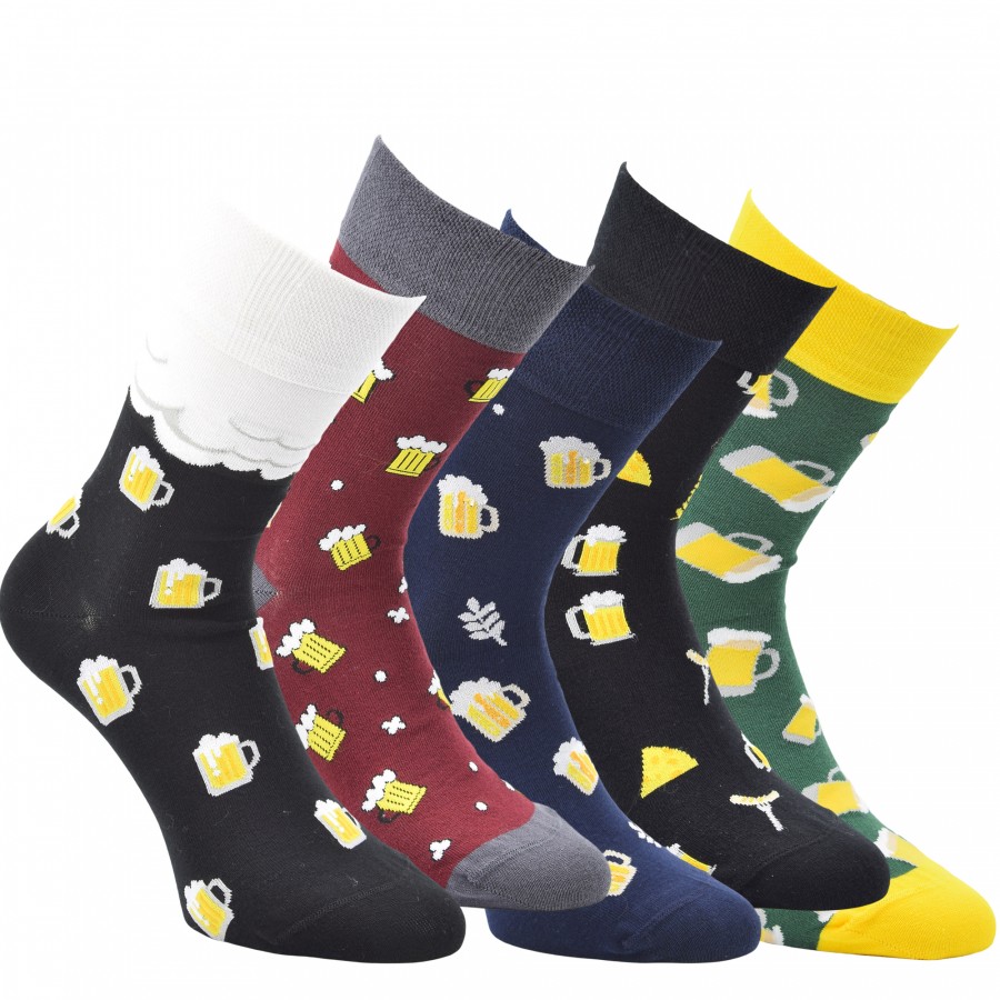 Pánské veselé barevné pivní ponožky OXSOX GOLD