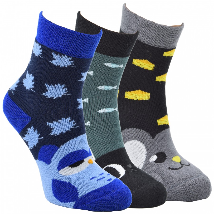 Dětské barevné bavlněné froté ponožky zvířátka RS