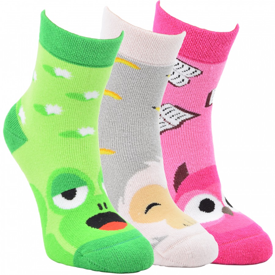 Dětské barevné bavlněné froté ponožky zvířátka RS