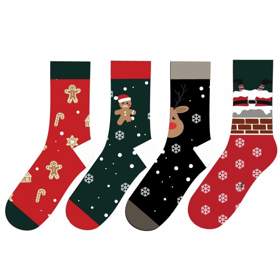 Unisex froté barevné veselé vánoční ponožky OXSOX
