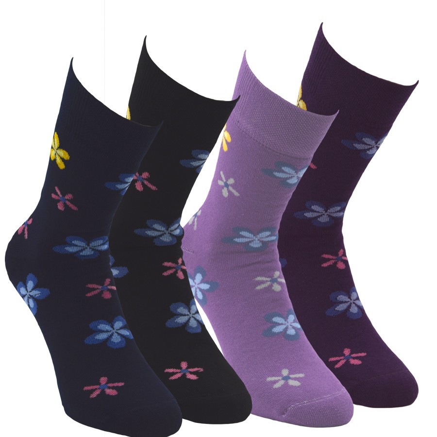Dámské bavlněné froté ponožky se vzorem RS
