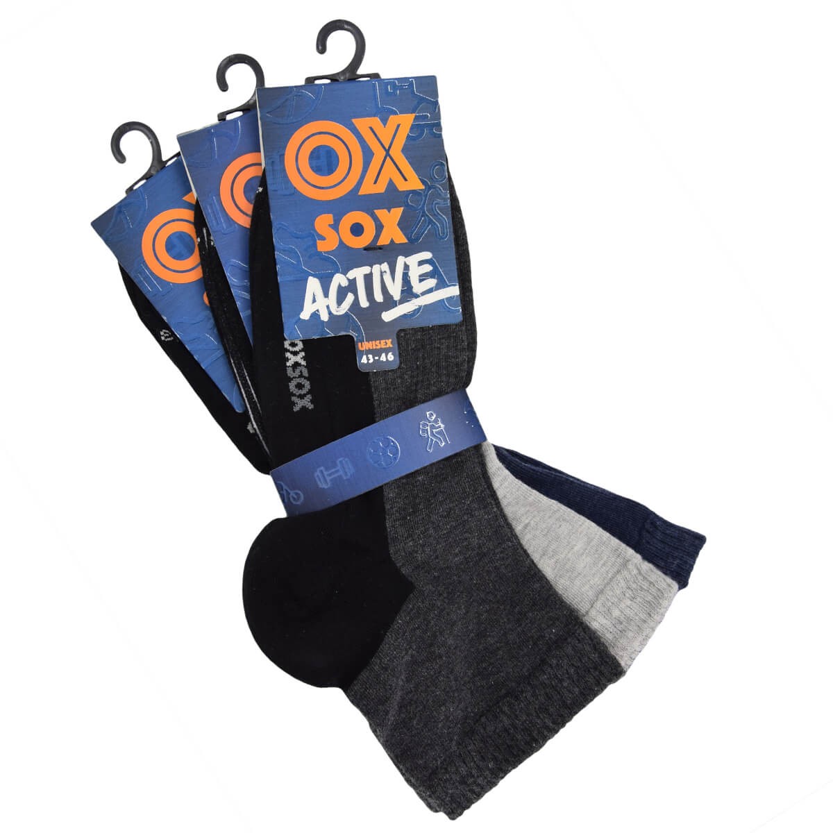 Active pánské bavlněné elastické sportovní kotníkové ponožky OXSOX