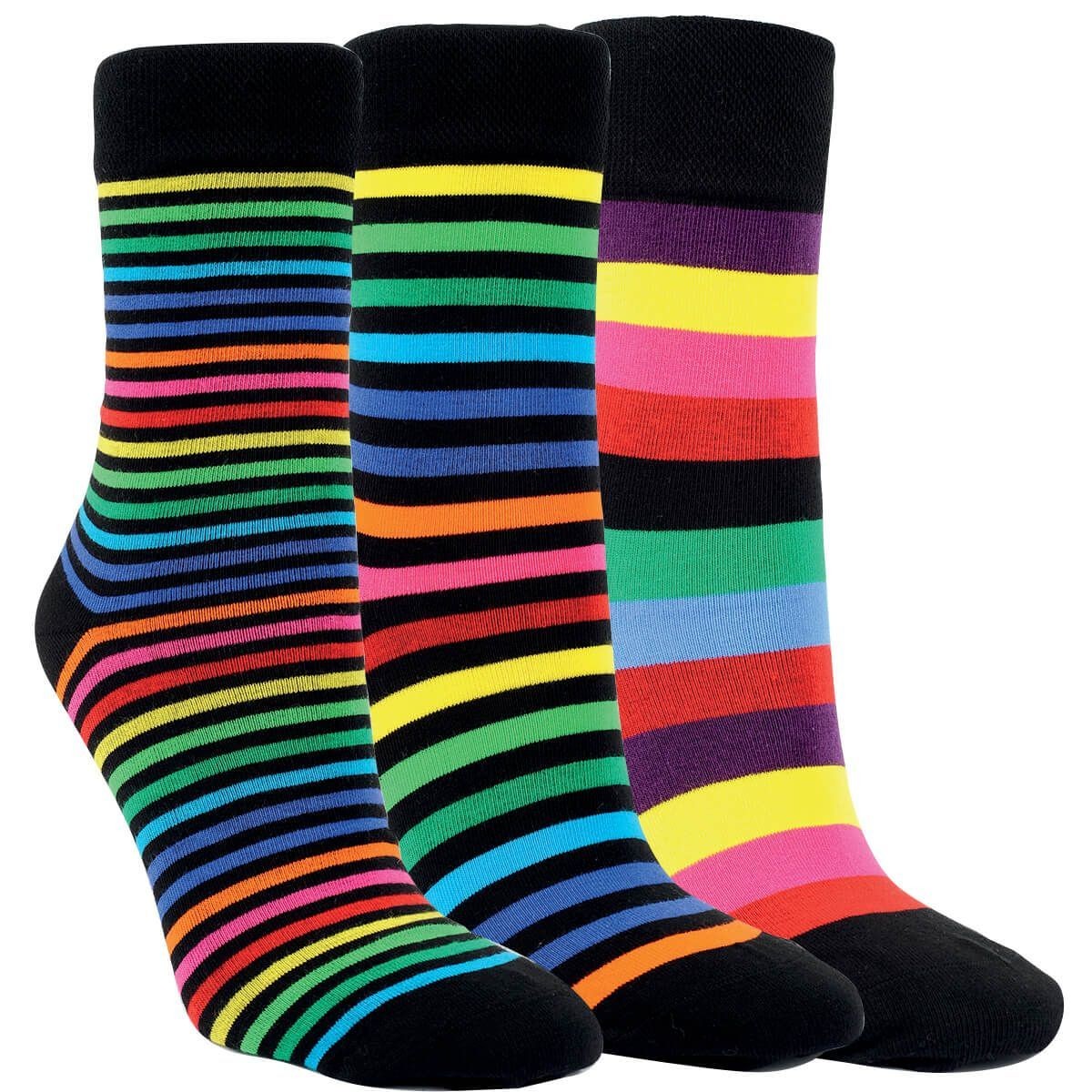 Dámské bavlněné pruhované ponožky RS