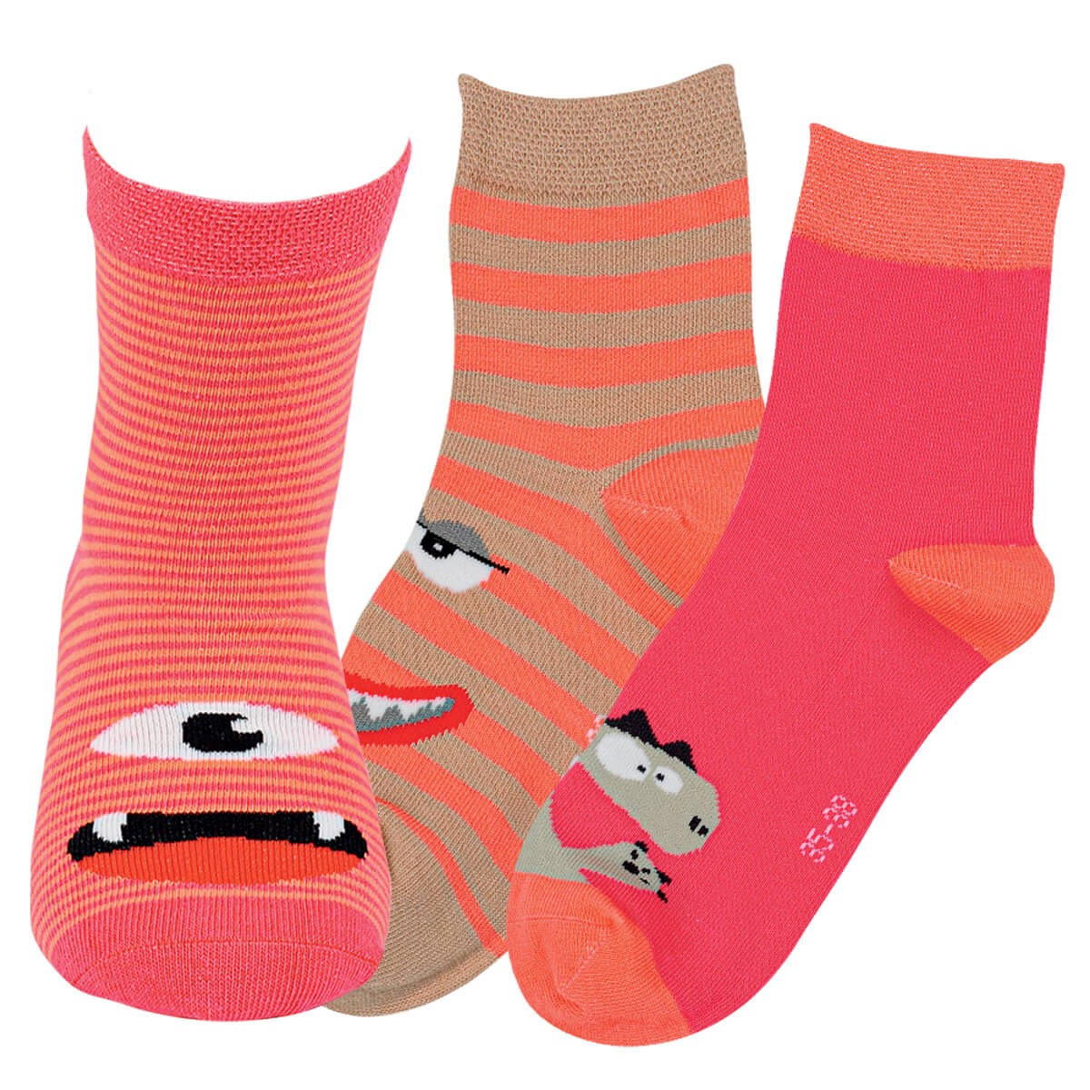 Dětské barevné bavlněné vzorované veselé ponožky RS