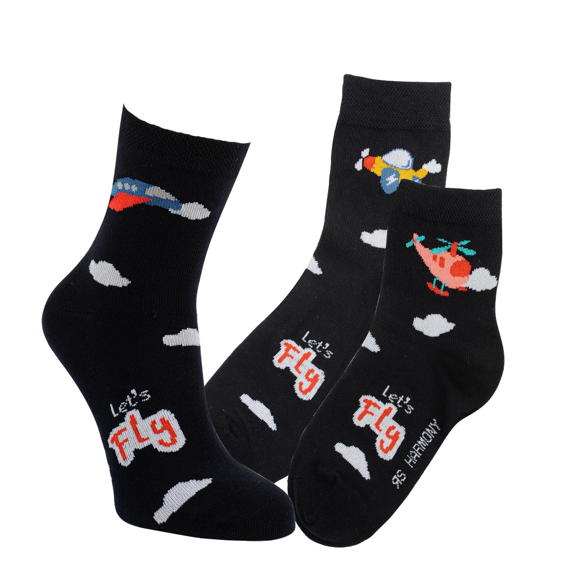 Dětské barevné bavlněné vzorované veselé ponožky RS