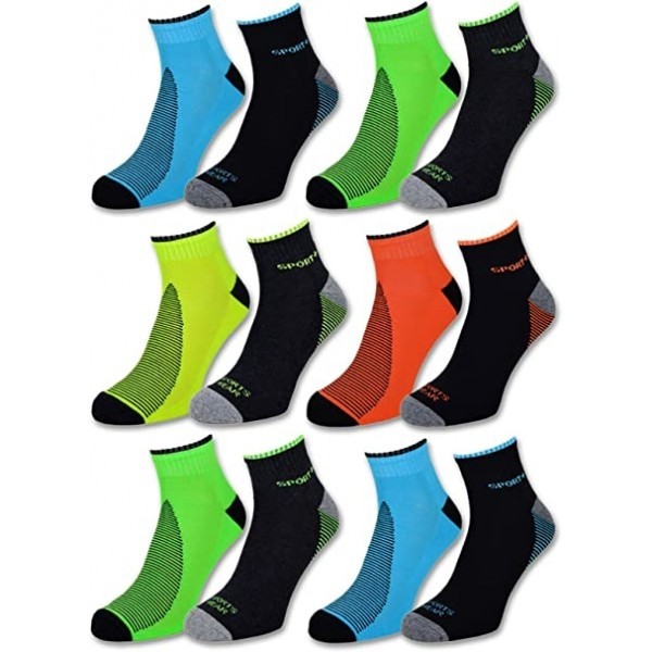 NEON kotníkové sportovní ponožky s froté chodidlem TRENDY SOCKS