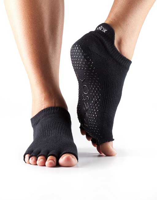 LOW RISE bezprstové protiskluzové ponožky ToeSox - BLACK