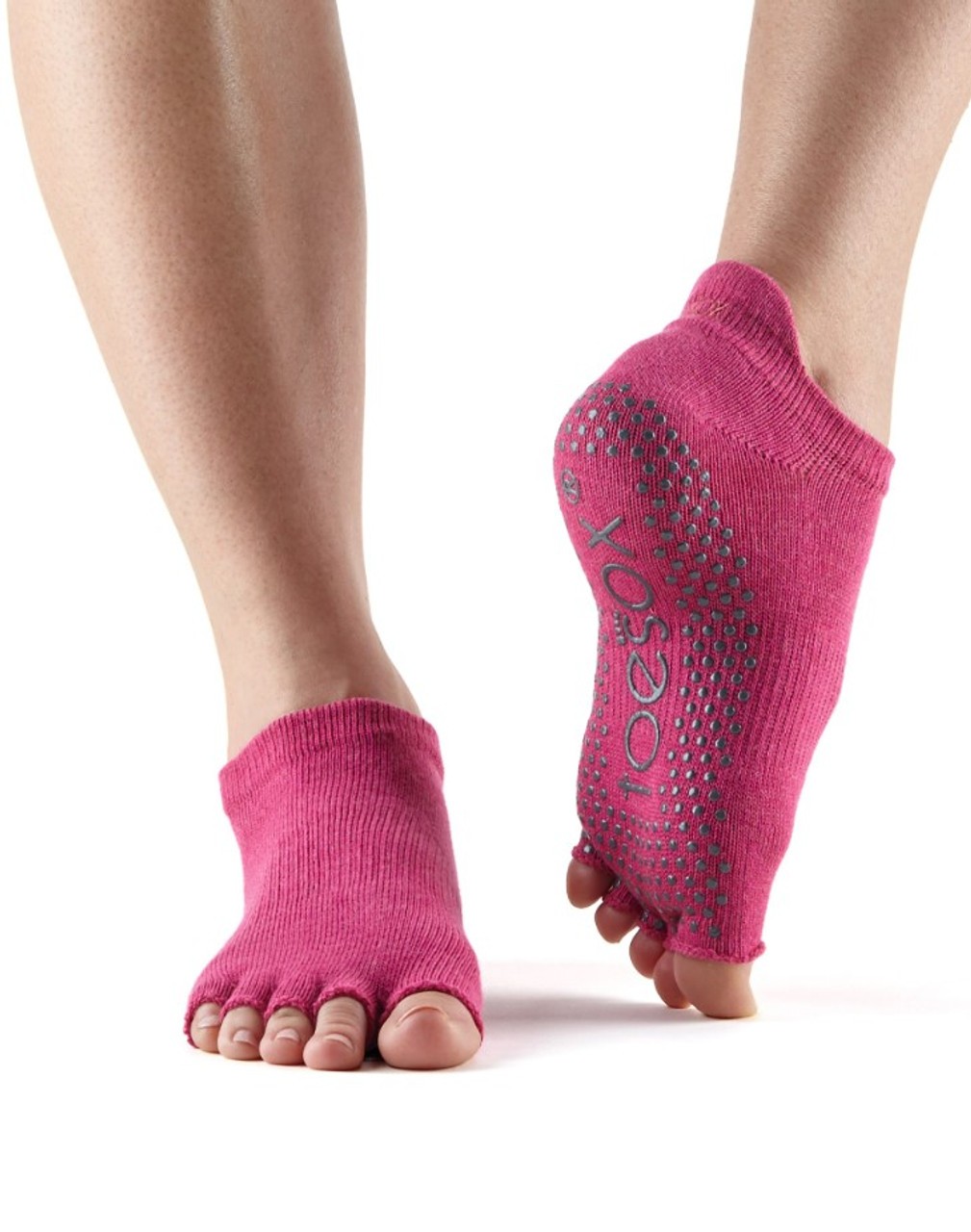 LOW RISE bezprstové protiskluzové ponožky ToeSox - RASPBERRY