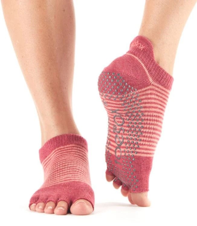 LOW RISE bezprstové protiskluzové ponožky ToeSox - POMEGRANATE