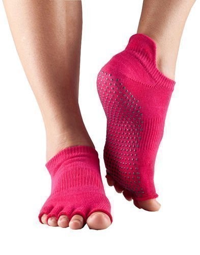 LOW RISE bezprstové protiskluzové ponožky ToeSox - FUCHSIA