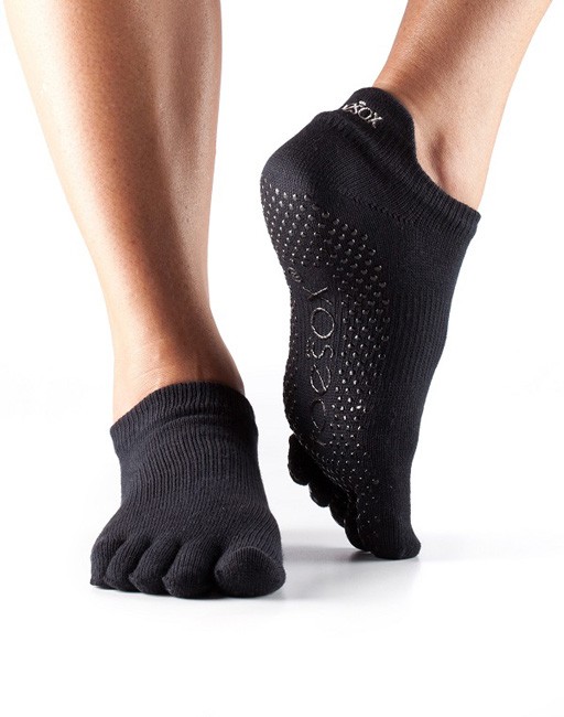 LOW RISE prstové protiskluzové ponožky ToeSox - BLACK