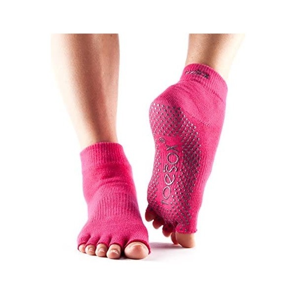 ANKLE nízké ABS bezprstové ponožky ToeSox - FUCHSIA