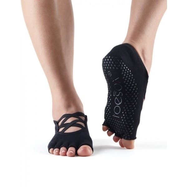 ELLE bezprstové protiskluzové ponožky ToeSox - BLACK
