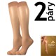 NYLON KNEE-SOCKS 2 páry 20 DEN punčochové podkolenky Lady B - KRABIČKA