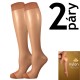 NYLON KNEE-SOCKS 2 páry 20 DEN punčochové podkolenky Lady B - KRABIČKA